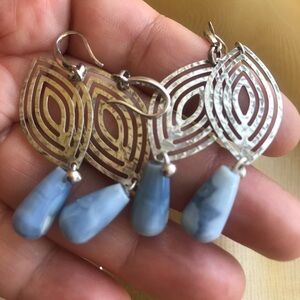 925 sterling silver and blue opal